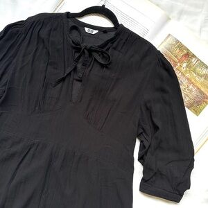 Uniqlo Black Tie-Neck Dress